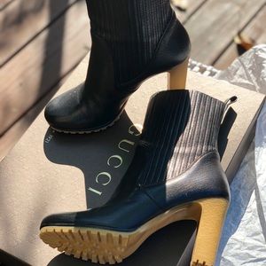 Gucci “Edith” Black Leather Boots